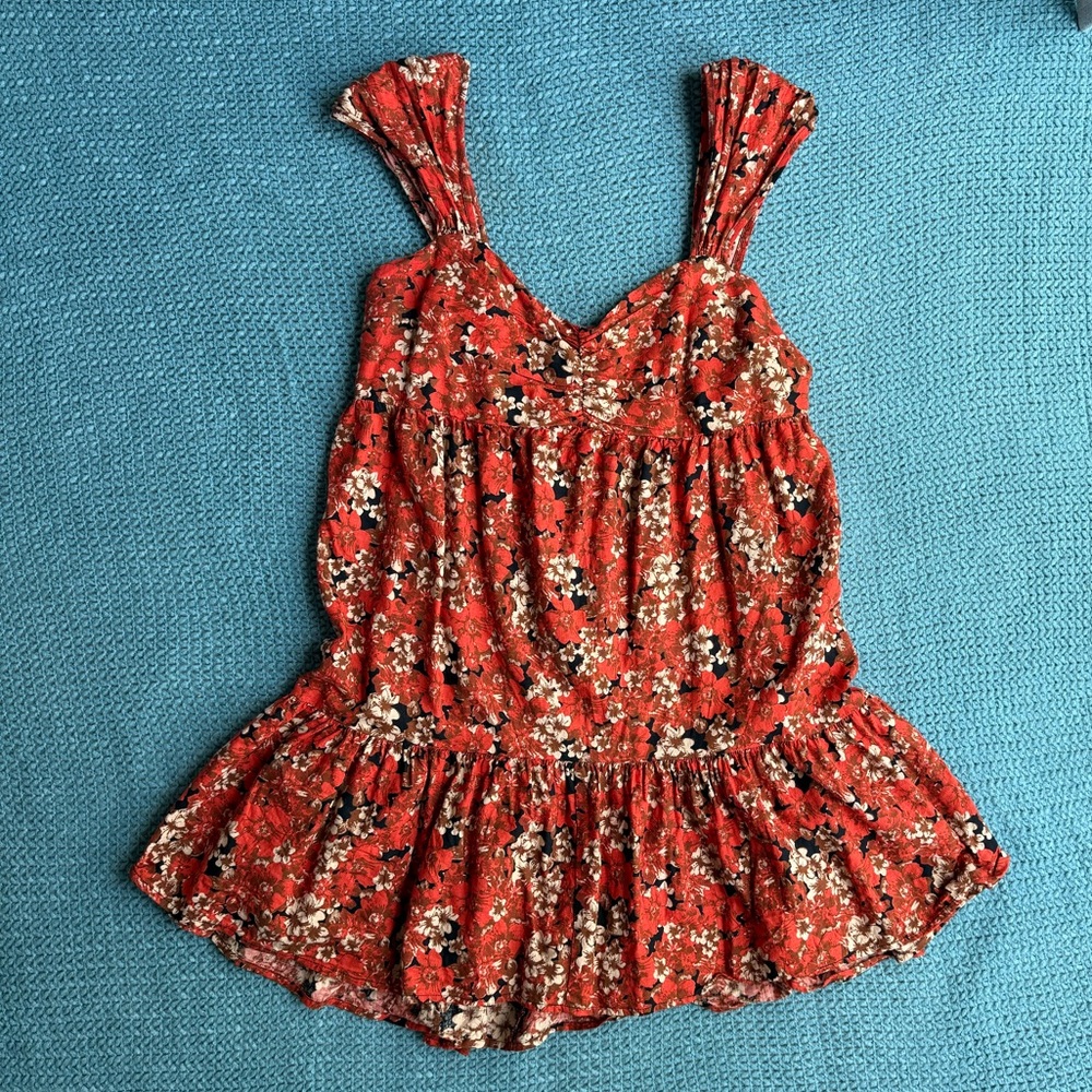 Free People Floral Red Women's Minidress